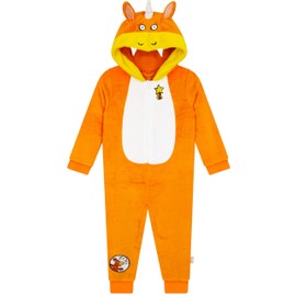 Zog Boys Onesie | Hooded Kids Onesie With 3D Ears | Boys All In One Pyjamas | Orange 3-4 Years