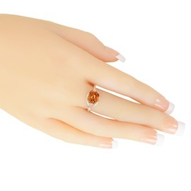 HolidayGiftShops Sterling Silver and Baltic Honey Amber Ring Size: 4.5