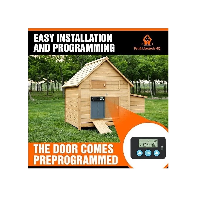 Pet & Livestock HQ Automatic Chicken Coop Door Opener Battery