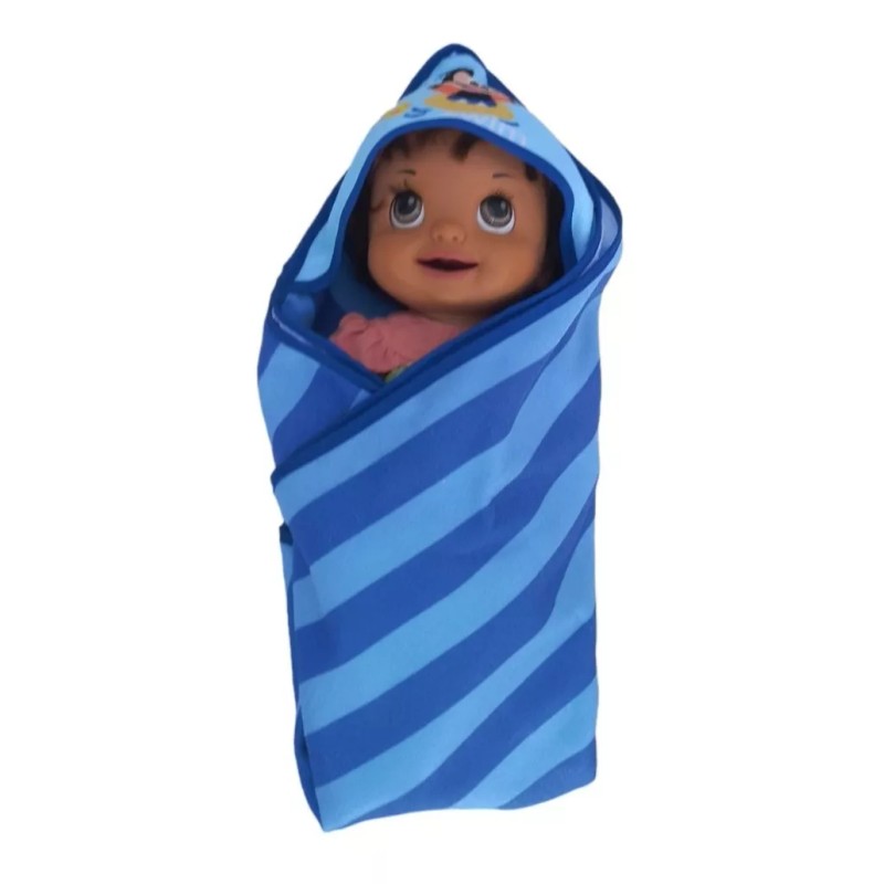 Texben 4 Toallas Portabebe Azul Con Diseño A Rayas