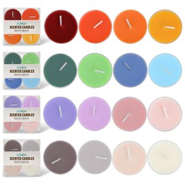 Colored Tealight Candles Scented, Natural Soy & Bee Wax Blend, 16 Colors & 4 Fragrances for Candle Painting & Home Decor，3.5 Hour Burn (16-Pack) by Kissingfish