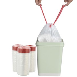 Pekky 3 Gallon Small Drawstring Trash Bags, Clear Garbage Bags(120 Counts)