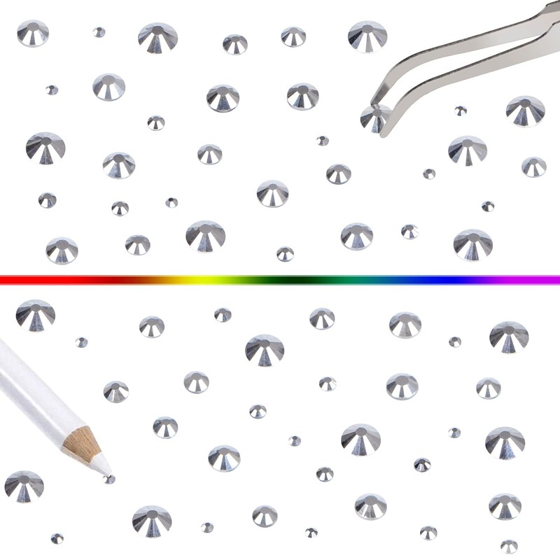 QOGIR 6300pcs Metallic Silver Hotfix Rhinestones for Crafts Clothes DIY