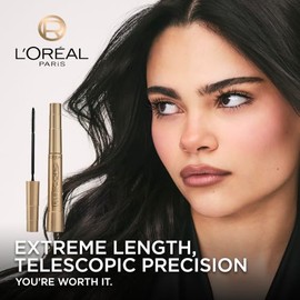 L'Oréal Paris - Máscara alargadora original telescópica Makeup, color negro y marrón, 0.27 onzas líquidas