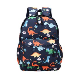 VReder Toddler Boys Girl Kids Backpack, Mini Dinosaur Bag Kindergarten Canvas Rucksack, School Bag Holiday Travel Bookbag Outdoor Daypack for 3-7 Year Old (Dark Blue)