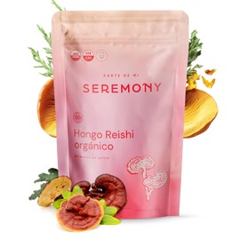SEREMONY | Hongo Reishi Orgánico en Polvo 120 g - 100% Natural - Hongos Adaptógenos - Sin Azúcar y Sin Ingredientes Artificiales - Suplementos Alimenticios