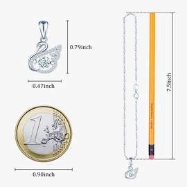 MICMIF Swan Necklaces for Women Girls 925 Sterling Silver Swan Pendant with Dalzzing Cubic Zirconia Jewelry for Women Wife Mom Girlfriend Daughter Teenage Girls