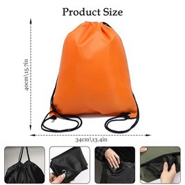 Senshuomy Drawstring Bags Swimming Sports Back Pack Drawstring Gym Bag for Mens & Womens - Ideal for School Travel, Picnic, Holidays, Shopping, Yoga （2pcs (Orange)