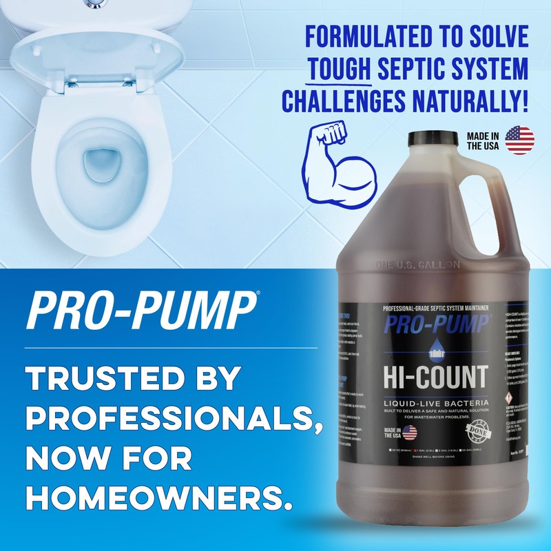PRO-PUMP HI-COUNT Professional Grade Septic Tank Maintenance Liquid, 1 Gallon