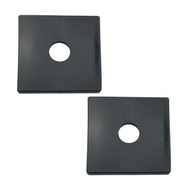YHXiXi 2Pcs Pipe Cover Plate (Black) Square Shower Arm Flange Lock Plate Wall Split Pipe Flange Cover Plate For Fixing Shower Head Faucet Standard 1/2 Inch Pipe With Adhesive Backing