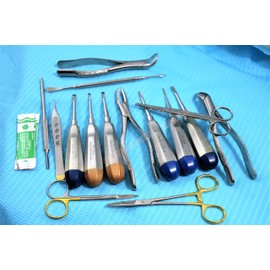 Premium German Set of 25 Veterinary Dental Extraction Instruments Kit Forceps