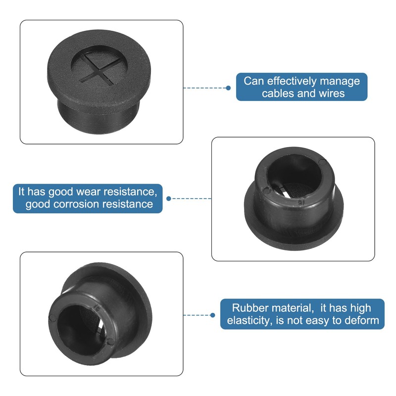 QUARKZMAN Pack of 12 Cable Grommets, 5/8 Inch (16 mm)