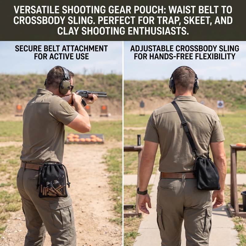 Shooting Gear Mesh Hull Bag: Convertible Waist & Crossbody Sling