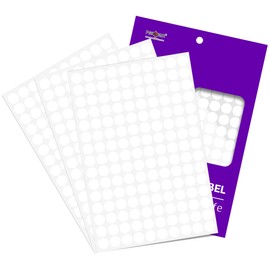 PARLAIM 1500PCS Colored Dot Stickers 1/2" Round Color Code Sticker White Small Circle Labels for Classrooms Office Laboratory