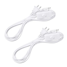 2 Pack T5 T8 LED Wire Connector Power Cord - Extension Cord with On/Off Plug for LED T5 T8 Light Tube (1.8M/6Ft 3pin)