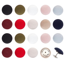 NICENEEDED 20 Sets Color Cloth Covered Buttons with Metal Shank, Baseball Cap Button Top Replacement, Fabric Cloth Covered Sewing Buttons Round Buttons for Hats Jeans Blouse