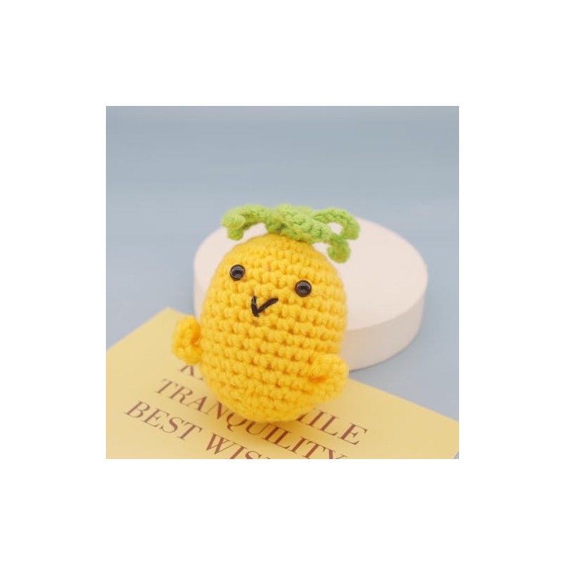 reddipus Pineapple Keychain for Women and Girls, Emotional Support Crochet