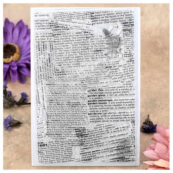 Kwan Crafts Newspaper Background Clear Stamps for Card Making Decoration