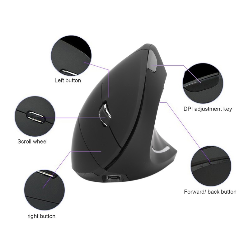 Ergonomic Wireless Mouse Comfortable Grip Power Saving Mode Stable Accurate