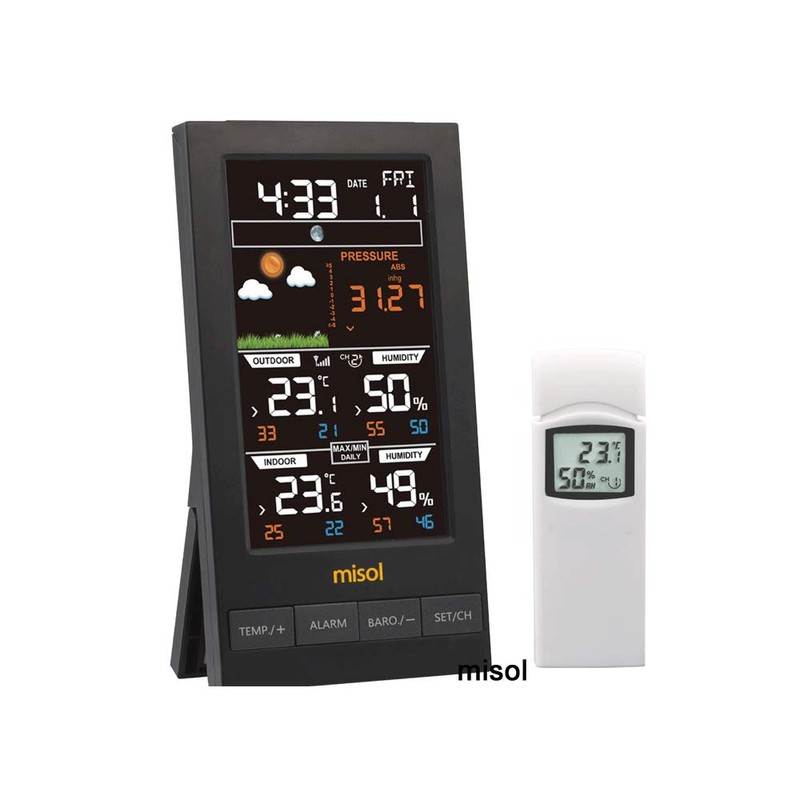 MISOL/Wireless Weather Station with 1 Sensor, 3 Channels, Color Screen