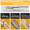 Upgraded 4/09 Shingle Gauge, Roof Pitch Gauge, Stainless Steel Measuring