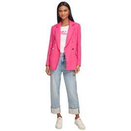 Karl Lagerfeld Paris Women's Elevated Tweed Blazer Jacket, Pink, 2