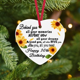 30th Birthday Gifts for Her Women Christmas Ornament 30 Year Old Birthday Gifts for Friend Daughter Ceramic Ornament 30th Birthday Decorations 30th Birthday Ideas Gifts Christmas Tree Decoration