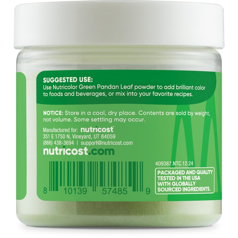 Nutricost Green Plant Based Food Coloring From Pandan Leaf Powder