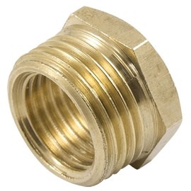 sourcing map 16mm Male to 12mm Female Brass Hex Head Bushing Pipe Fitting Adapter