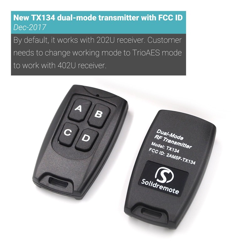 Solidremote Secure Rolling Code Remotes, 2 Pack, Compatible with KIT-1