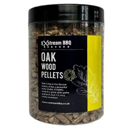 Exstream BBQ Smoking Pellets in 1 Litre Jar, Premium Quality, 10 Natural Flavours for Wood Fired Ovens and Grills. (Oak Wood)