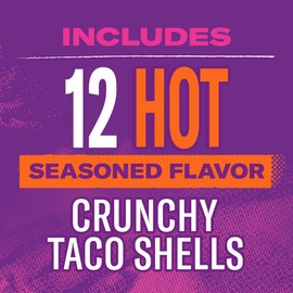 Taco Bell Hot Seasoned Flavor Crunchy Taco Shells, 12 ct, 4.8 oz Box