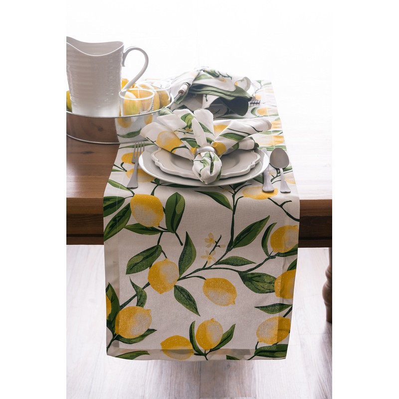 DII Lemon Bliss Tabletop Collection, Table Runner, 14x72