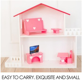 DOITOOL Miniature Dollhouse TV, 1:12 Scale Doll House Living Room Fake TV Dollhouse Television Toy Miniature Furniture Decoration Accessories, 2.32 x 1.29 x 0.51 Inch