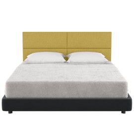 Jaxx Panelist Modern Padded Headboard – Set of 4 Wall Mounted Panels (Each 11.25" x 30") - Queen, Amber Gold Microvelvet