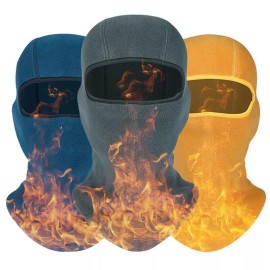 Unbranded Balaclava Ski Mask Windproof Fleece Thermal Winter Thick Face Mask for Men Women - Black