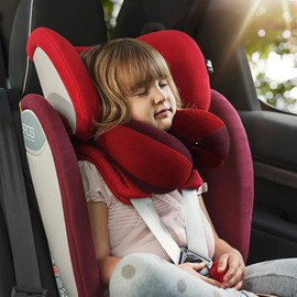 INFANZIA Kids Neck Pillow Chin Support Travel Pillow, U-shaped Neck Pillow in Car Seat for Plane or Train, Gifts for Kids (Red)