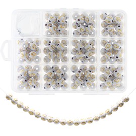 LEZAA 10mm Acrylic Beads for Bracelets,143 Pcs Cross Beads for Jewelry Making with 2m Beaded Elastic Thread and 12 Grids Bead Organizer, Christian Beads (White)