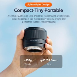 VILTROX 20mm F2.8 FE, 20mm f/2.8 Full Frame Lens for Sony E-Mount, STM Auto Focus Lens for Sony E-Mount A7 A7R A7S A7C A7II A7RII A7SII A7SIII A7III A7RIII A7IV A7RIV A9 A1FX3 A7RV ZVE1 A7CR A7CII A93