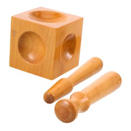 LALAFINA Wooden Doming Dapping Blocks DIY Jewelry Tool Kit Square Punches for Craft Projects