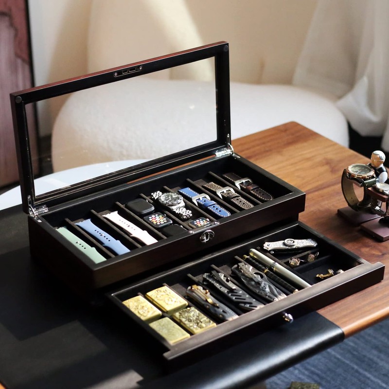 Pocket Knife Display Case for men collection holder 15-17 folding
