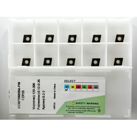 CCMT21.51 Carbide Inserts 10-Pack - CCMT060204 CNC Lathe Turning Tool for Steel - Tin Coated Semi-Finishing Chipbreaker Replacement Cutters - High Precision CNC Milling Inserts for Metalworking