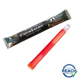 Cyalume ChemLight Military Grade Chemical Light Sticks, Red 6" Long, 12 Hour Duration (Pack of 10)