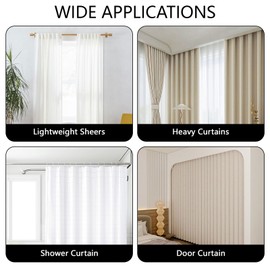 Curtain Hooks for Drapes Pins 120 Pack 1.2 Inch Metal Pinch Pleat Hooks Drapery Hooks for Pleated Drapes for Window Door and Shower Curtain (Black)