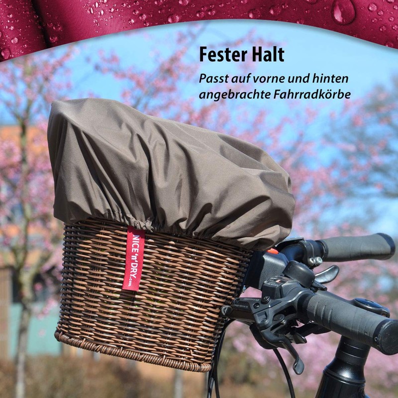 NICE'n'DRY Bicycle Basket Cover Waterproof – Rain Cover Bicycle Basket
