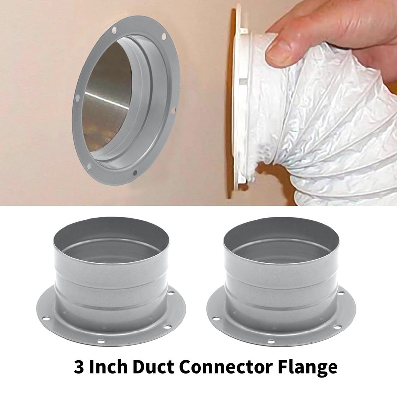 ZUDKSUY 3 Inch Duct Connector Flange, Straight Pipe Flange Connector，2
