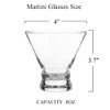 Calreorr Martini Glasses Set of 4-8oz Stemless Martini Glasses-Margarita Glasses