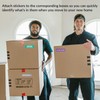 Bojueshaw 140pcs Home Moving Labels,14 Color-Coded Stickers for Moving Supplies,Cardboard