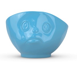 FIFTYEIGHT PRODUCTS TASSEN Porcelain Bowl, Sulking Face Edition, 16 oz. Blue, (Single Bowl) for Serving Cereal, Soup