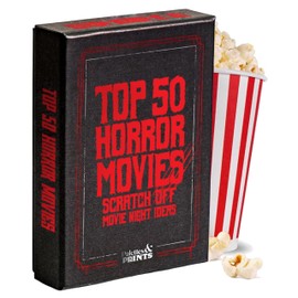 Premium Top 50 Horror Movies Scratch Off Cards - Horror Movie Gifts for Movie Night - Horror Lovers Gifts for Men & Women - Scary Movie Gifts - Scary Horror Merch - Complete the Horror Fan Challenge